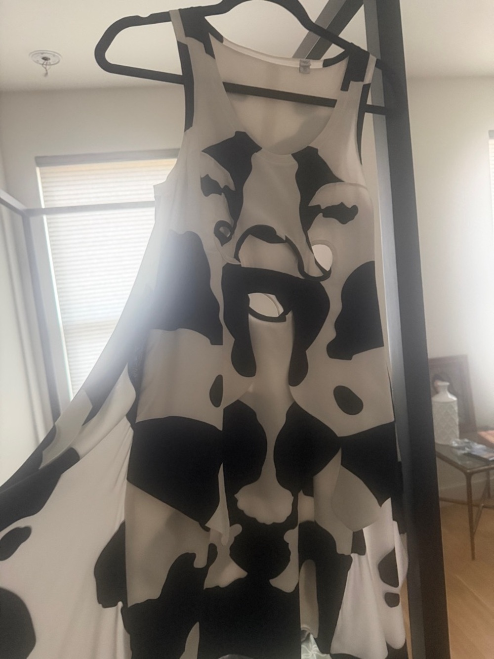Burberry Black and White Abstract Print Maxi Dress